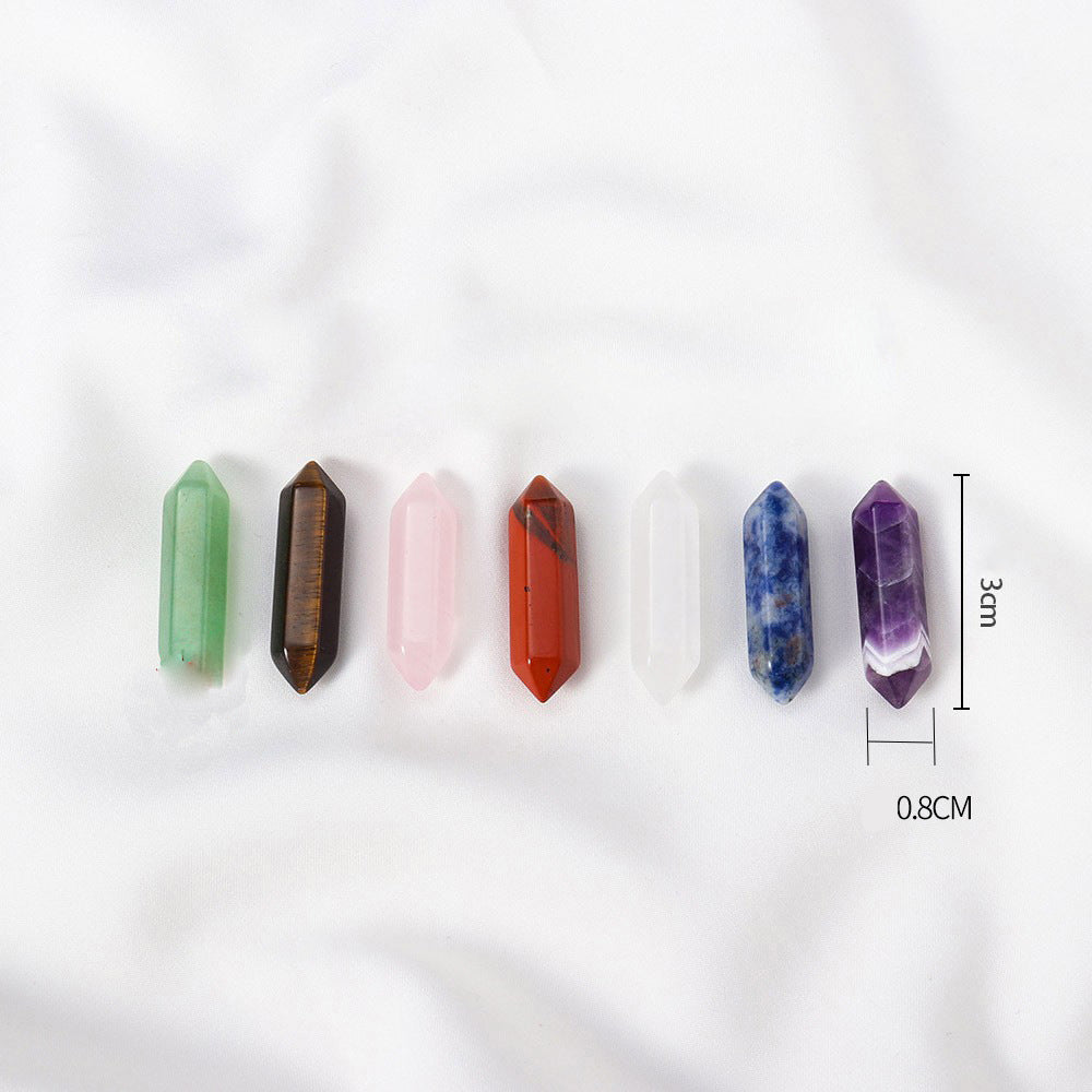 Piedras preciosas decorativas para chakras con columna de doble punta de cristal natural de Olivenorma