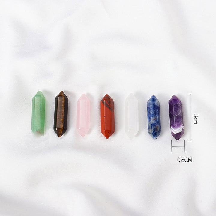 Piedras preciosas decorativas para chakras con columna de doble punta de cristal natural de Olivenorma