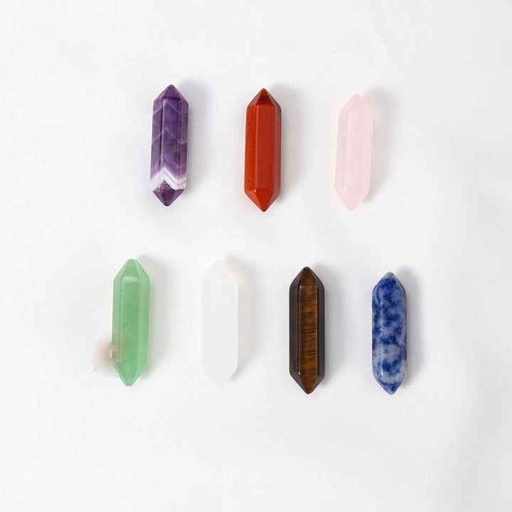 Piedras preciosas decorativas para chakras con columna de doble punta de cristal natural de Olivenorma