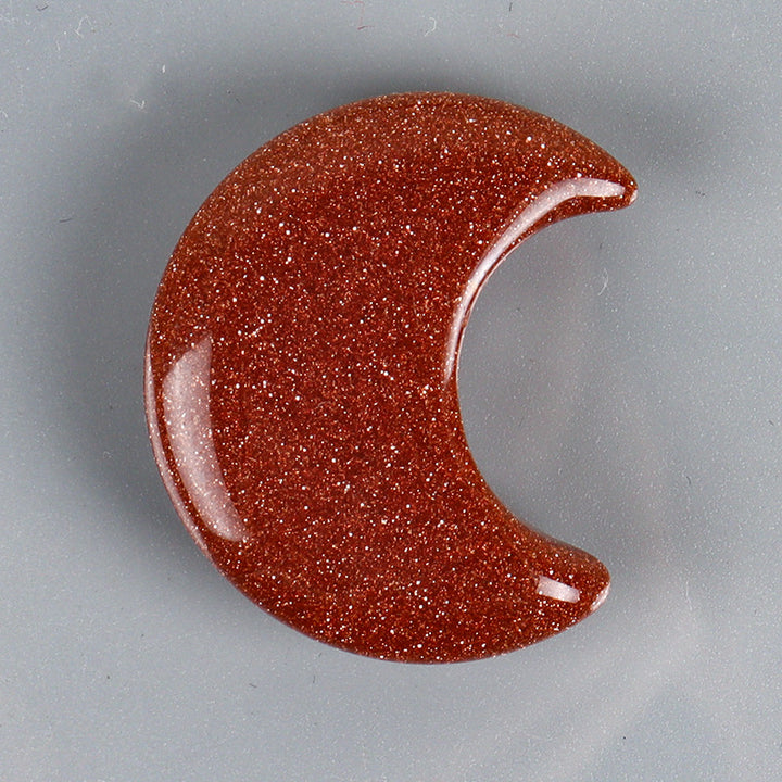 Juego de 3 piezas de piedras naturales con forma de luna pequeña de Olivenorma para decoración de piedras preciosas
