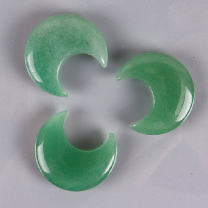 Juego de 3 piezas de piedras naturales con forma de luna pequeña de Olivenorma para decoración de piedras preciosas