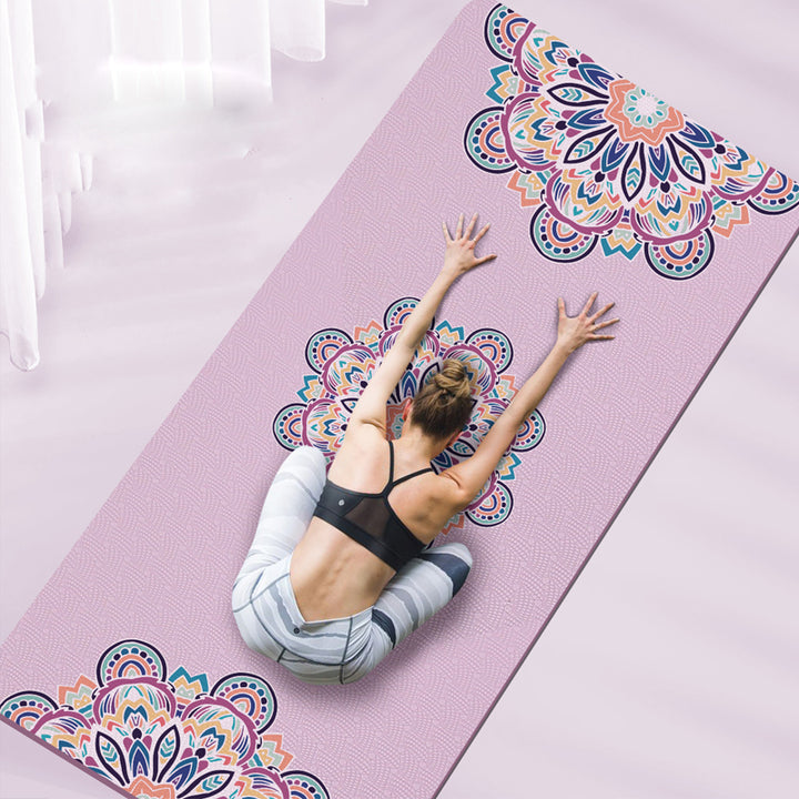 Esterilla de yoga de 8 mm con estampado de mandala de TPE respetuosa con el medio ambiente de Olivenorma