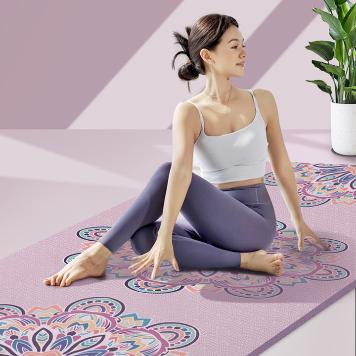 Esterilla de yoga de 8 mm con estampado de mandala de TPE respetuosa con el medio ambiente de Olivenorma