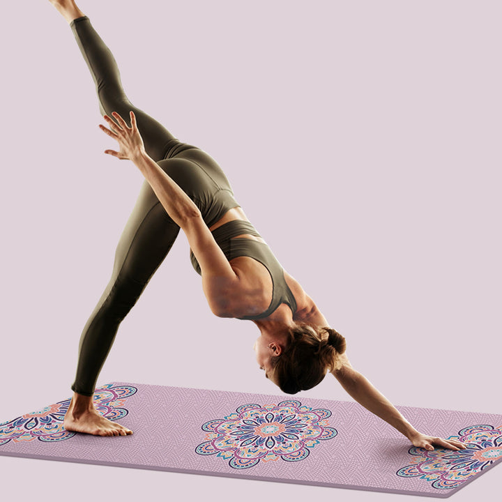 Esterilla de yoga de 8 mm con estampado de mandala de TPE respetuosa con el medio ambiente de Olivenorma
