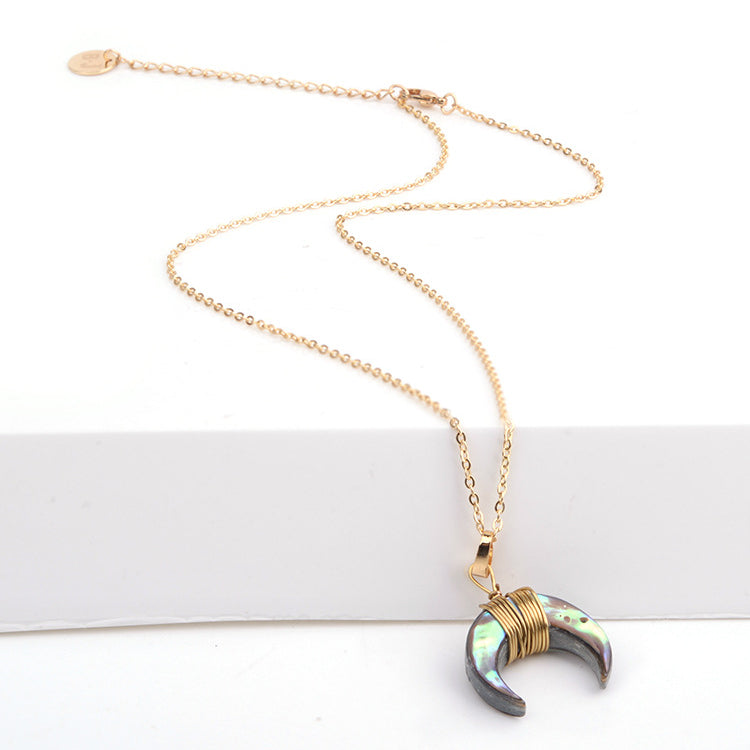 Collar de luna creciente con piedras preciosas de Olivenorma