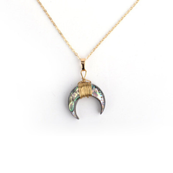 Collar de luna creciente con piedras preciosas de Olivenorma
