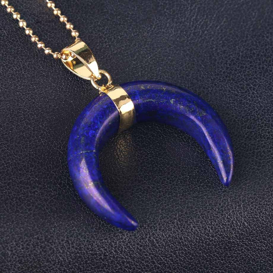 Collar de luna creciente con piedras preciosas de Olivenorma