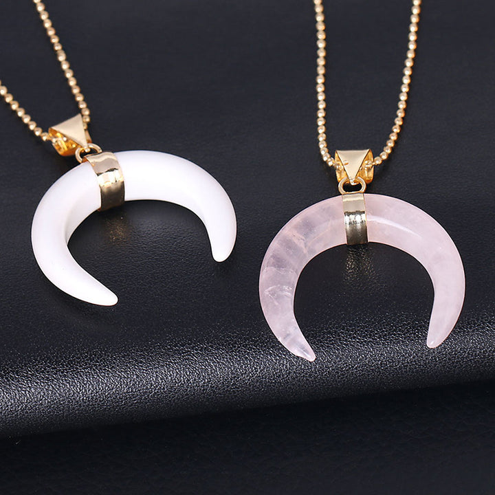 Collar de luna creciente con piedras preciosas de Olivenorma