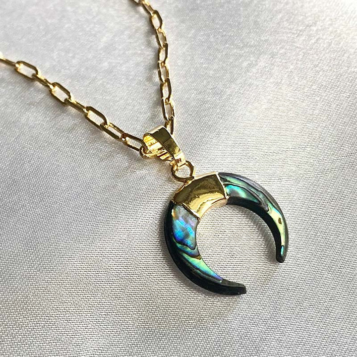 Collar de luna creciente con piedras preciosas de Olivenorma