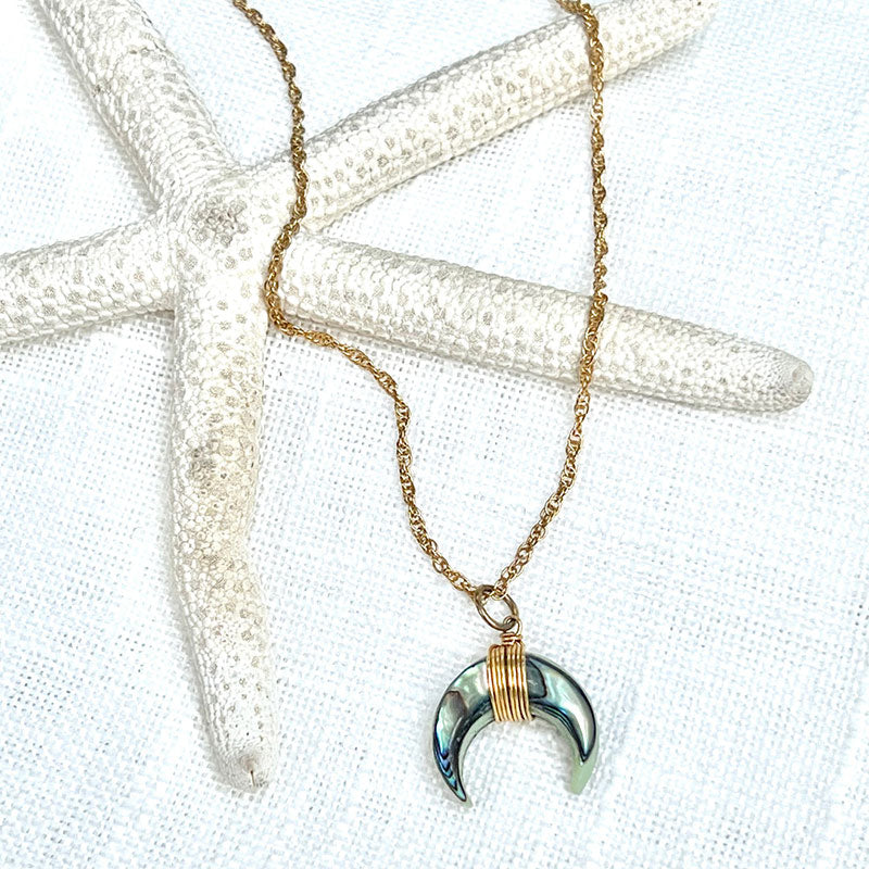 Collar de luna creciente con piedras preciosas de Olivenorma