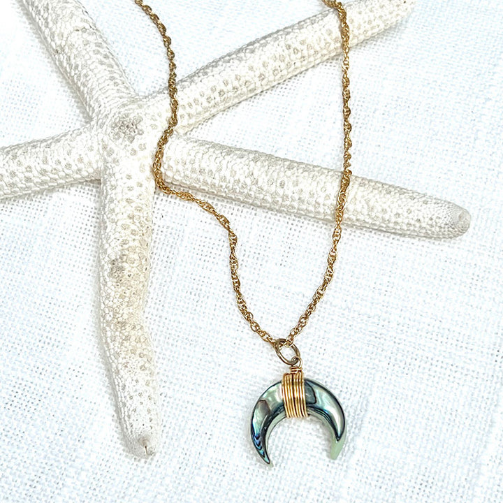 Collar de luna creciente con piedras preciosas de Olivenorma