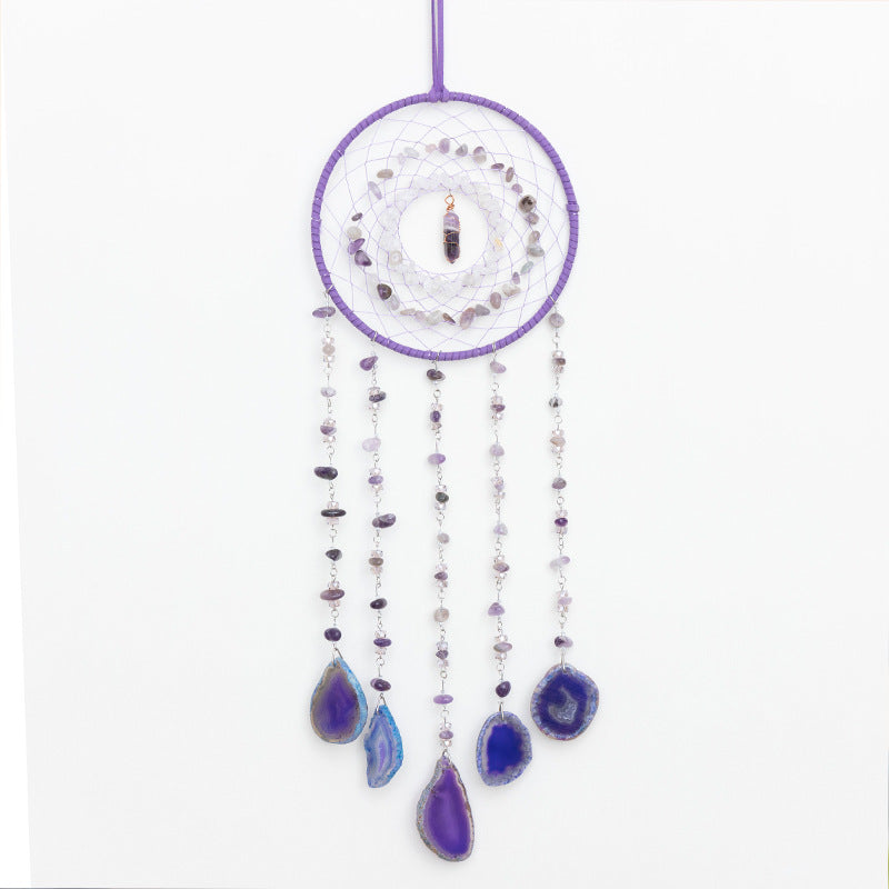 Atrapasueños con forma de amatista y ágata morada de Olivenorma