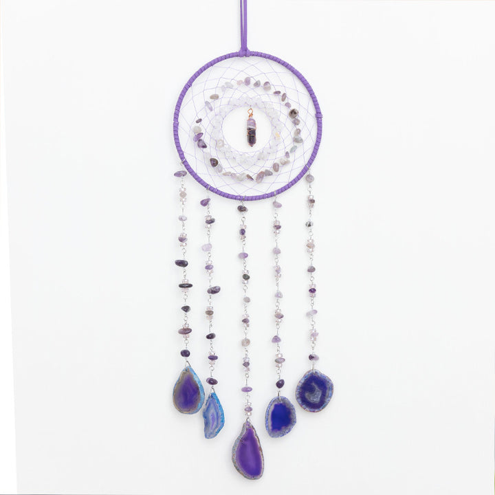 Atrapasueños con forma de amatista y ágata morada de Olivenorma