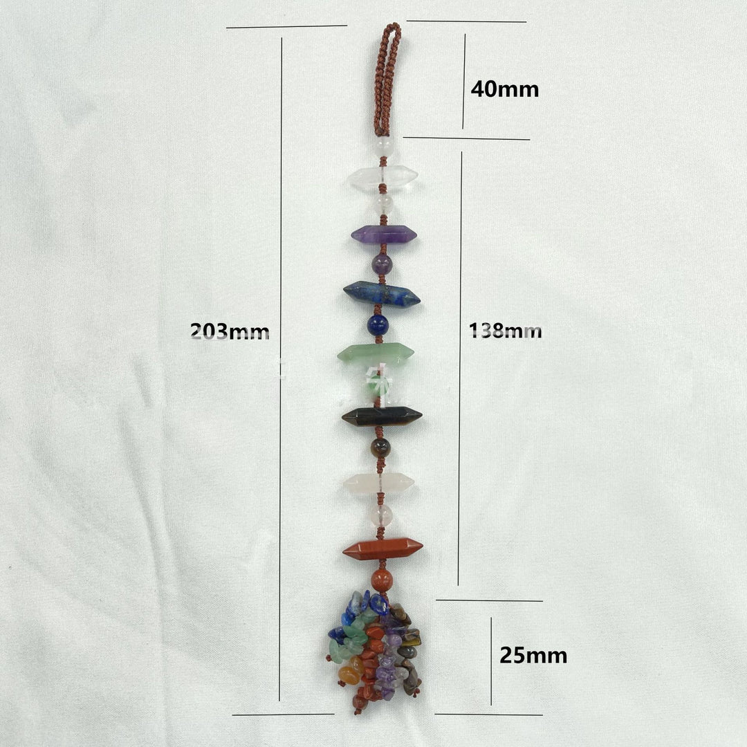 Adorno colgante con cristales curativos de los 7 chakras de Olivenorma.