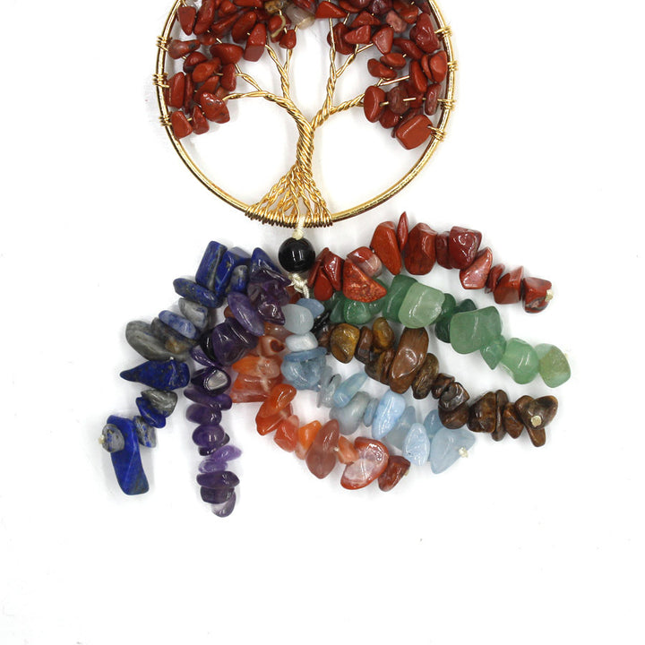 Adornos colgantes de ciclismo con forma de árbol de la vida y piedra del chakra Olivenorma