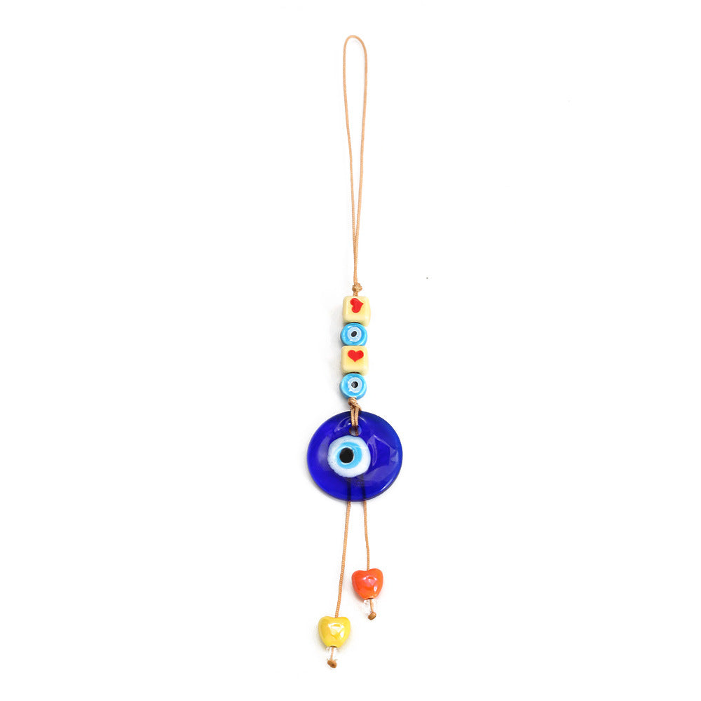 Adorno colgante para coche con forma de ojo malvado de cristal azul de Olivenorma