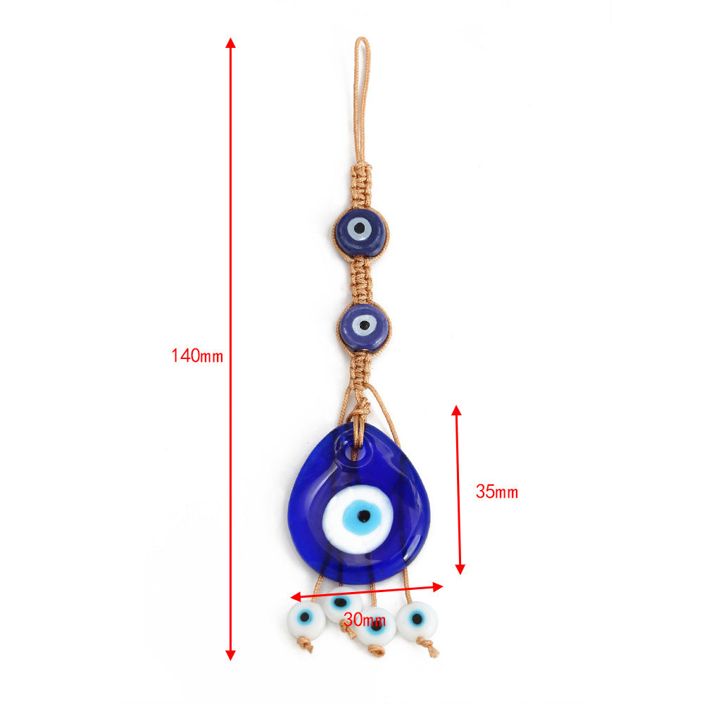 Adorno colgante para coche con forma de ojo malvado de cristal azul de Olivenorma