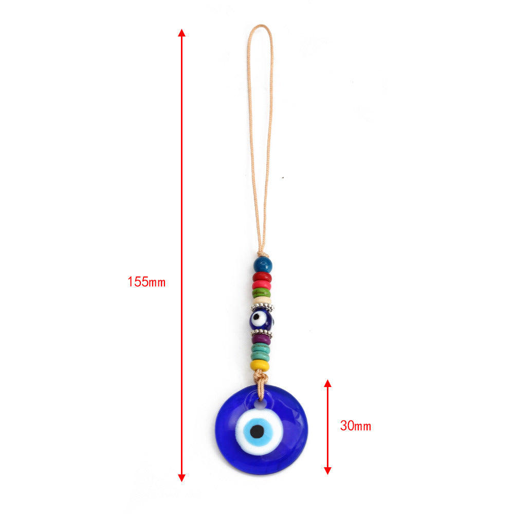 Adorno colgante para coche con forma de ojo malvado de cristal azul de Olivenorma