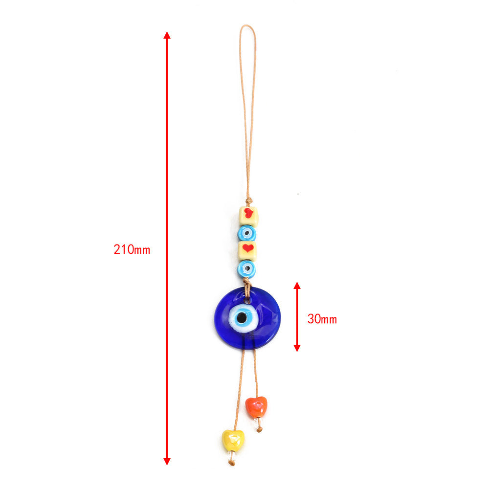 Adorno colgante para coche con forma de ojo malvado de cristal azul de Olivenorma