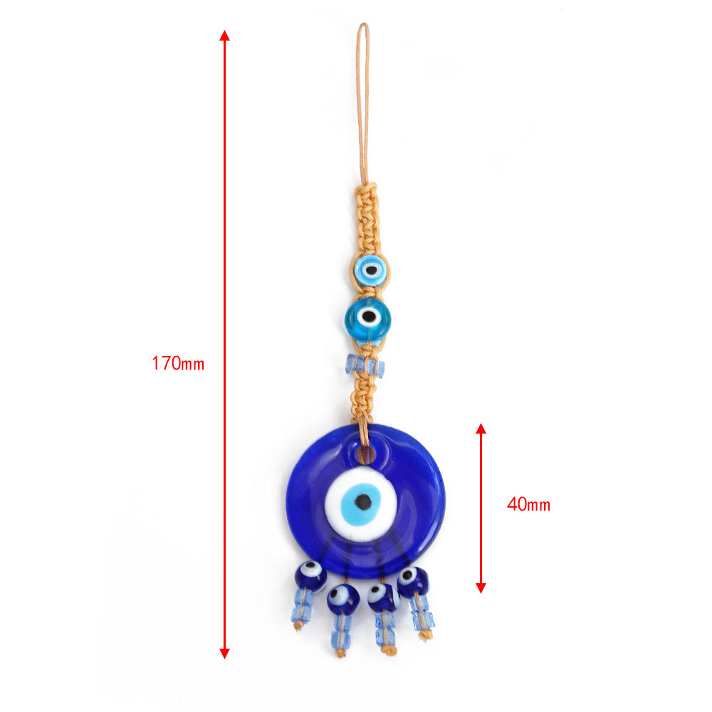 Adorno colgante para coche con forma de ojo malvado de cristal azul de Olivenorma