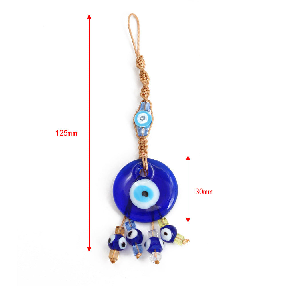 Adorno colgante para coche con forma de ojo malvado de cristal azul de Olivenorma