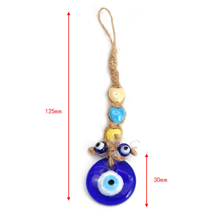 Adorno colgante para coche con forma de ojo malvado de cristal azul de Olivenorma