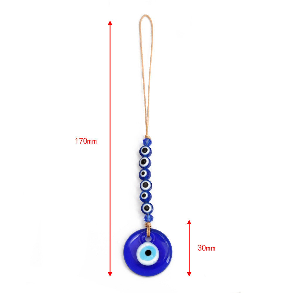 Adorno colgante para coche con forma de ojo malvado de cristal azul de Olivenorma