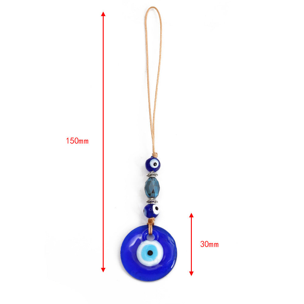 Adorno colgante para coche con forma de ojo malvado de cristal azul de Olivenorma