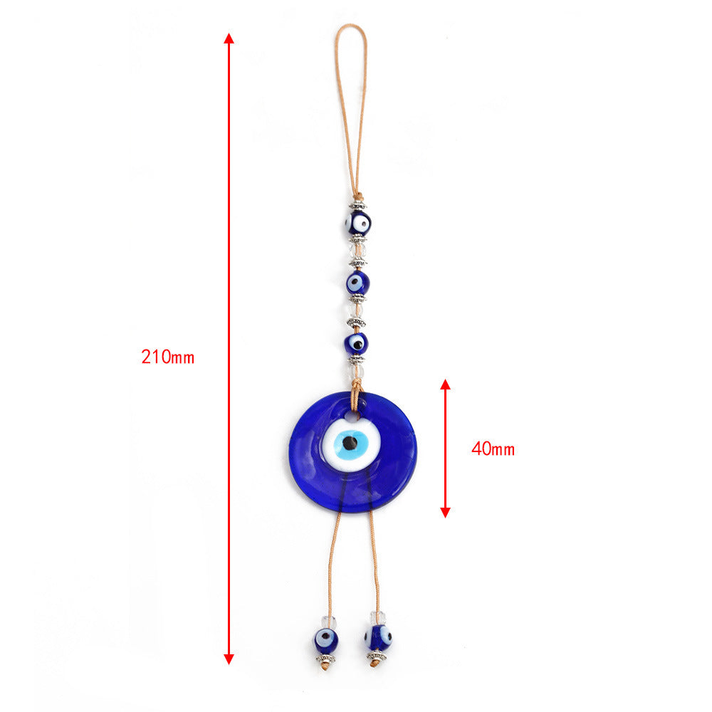Adorno colgante para coche con forma de ojo malvado de cristal azul de Olivenorma