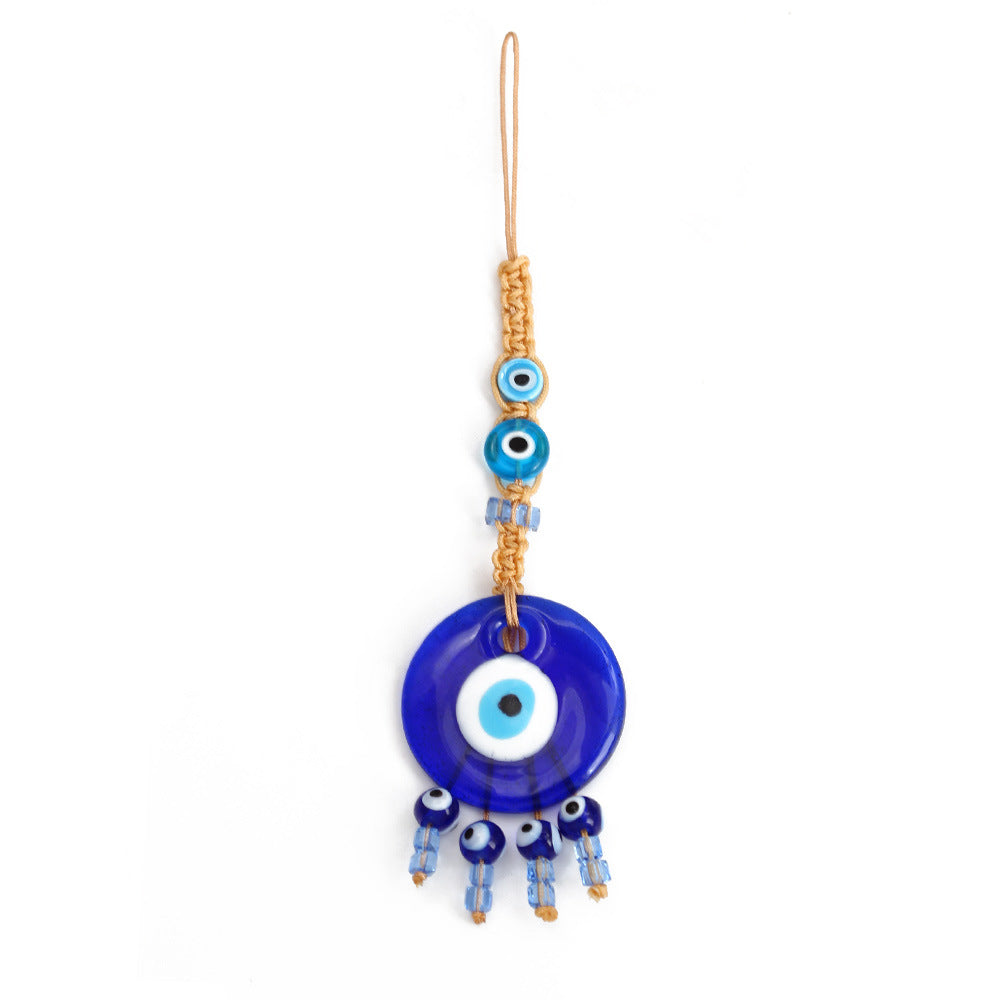 Adorno colgante para coche con forma de ojo malvado de cristal azul de Olivenorma