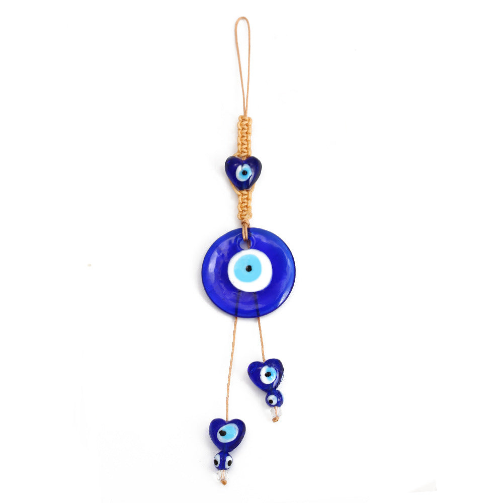 Adorno colgante para coche con forma de ojo malvado de cristal azul de Olivenorma