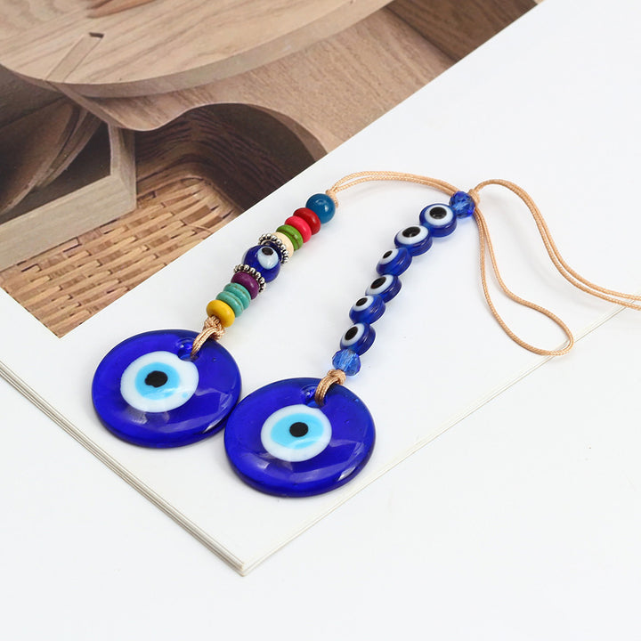 Adorno colgante para coche con forma de ojo malvado de cristal azul de Olivenorma