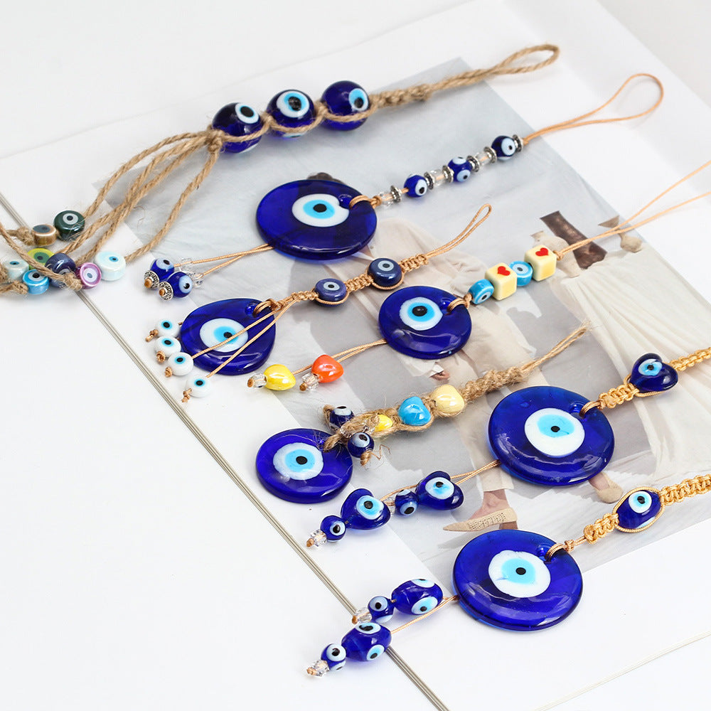 Adorno colgante para coche con forma de ojo malvado de cristal azul de Olivenorma