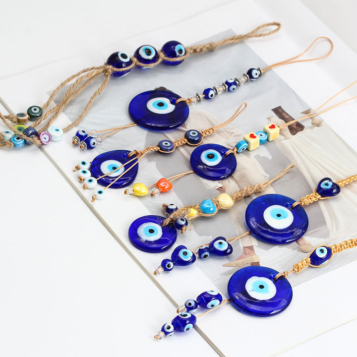 Adorno colgante para coche con forma de ojo malvado de cristal azul de Olivenorma