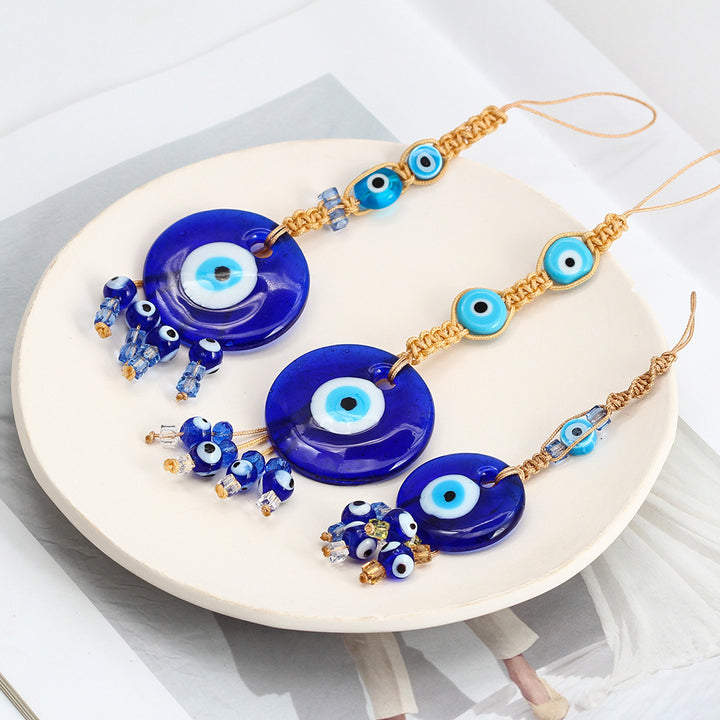 Adorno colgante para coche con forma de ojo malvado de cristal azul de Olivenorma