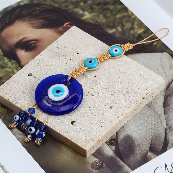 Adorno colgante para coche con forma de ojo malvado de cristal azul de Olivenorma