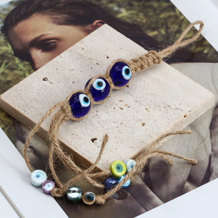 Adorno colgante para coche con forma de ojo malvado de cristal azul de Olivenorma