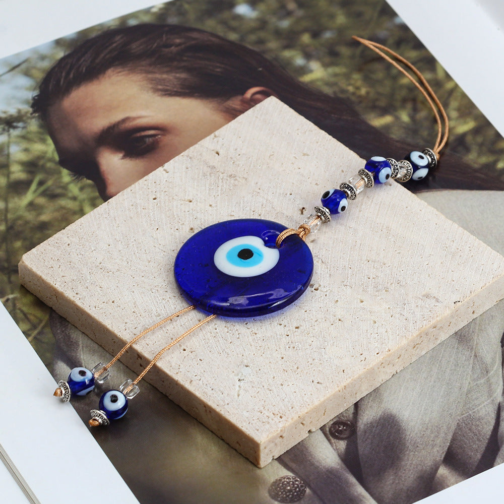 Adorno colgante para coche con forma de ojo malvado de cristal azul de Olivenorma