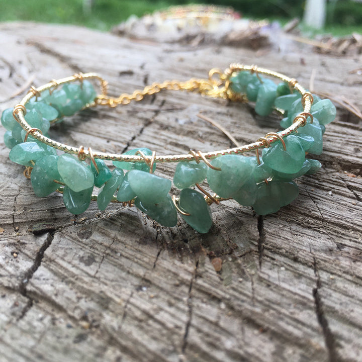 Pulsera con borlas y cuentas de grava de piedras preciosas naturales irregulares de Olivenorma