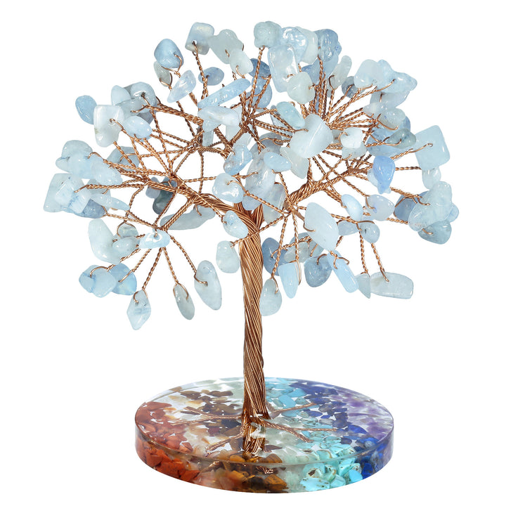 Árbol Feng Shui de base redonda con grava para chakras de Olivenorma 