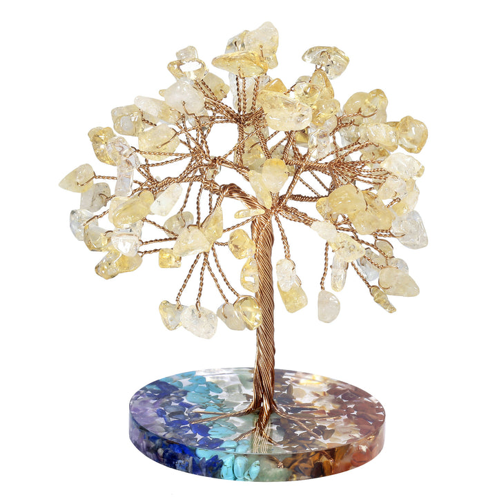 Árbol Feng Shui de base redonda con grava para chakras de Olivenorma 