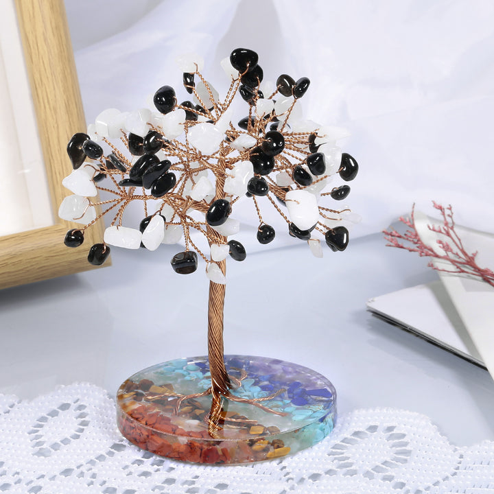 Árbol Feng Shui de base redonda con grava para chakras de Olivenorma 
