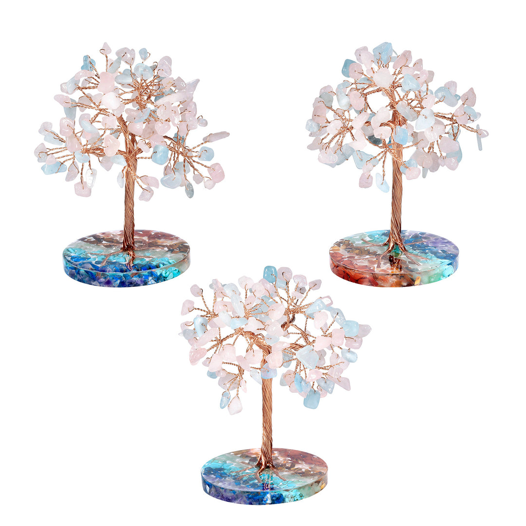 Árbol Feng Shui de base redonda con grava para chakras de Olivenorma 