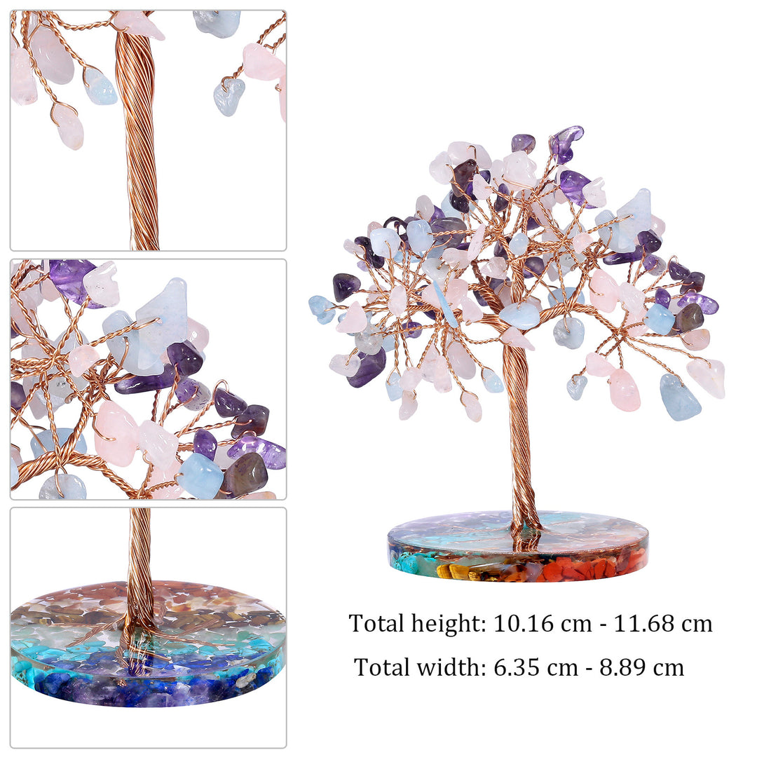 Árbol Feng Shui de base redonda con grava para chakras de Olivenorma 