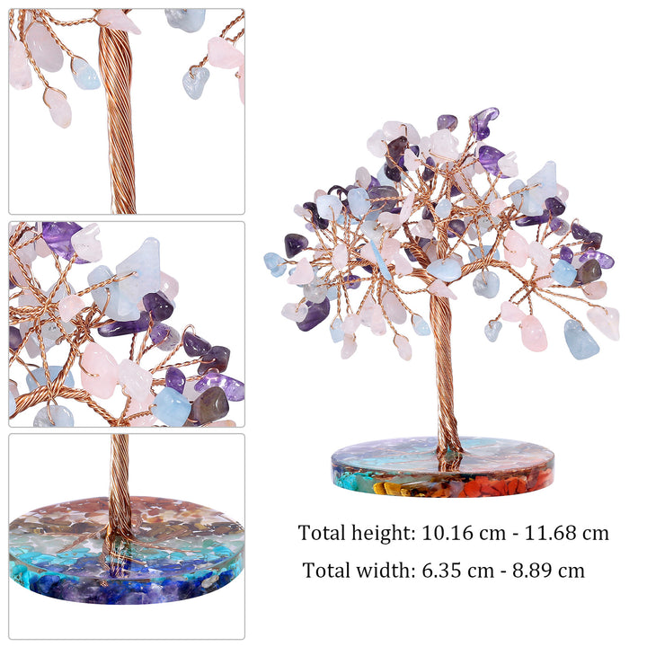 Árbol Feng Shui de base redonda con grava para chakras de Olivenorma 