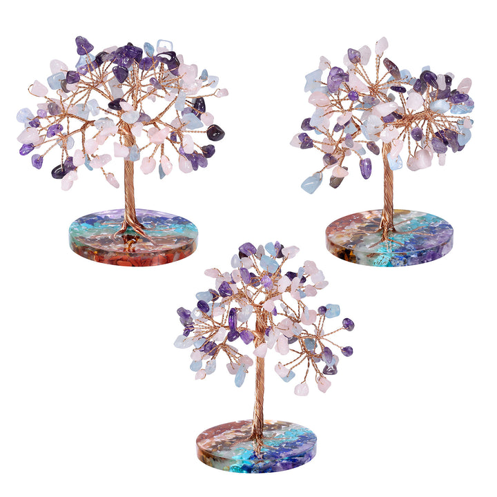 Árbol Feng Shui de base redonda con grava para chakras de Olivenorma 