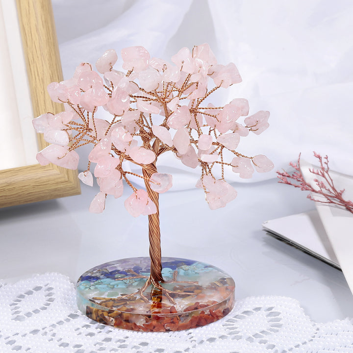Árbol Feng Shui de base redonda con grava para chakras de Olivenorma 