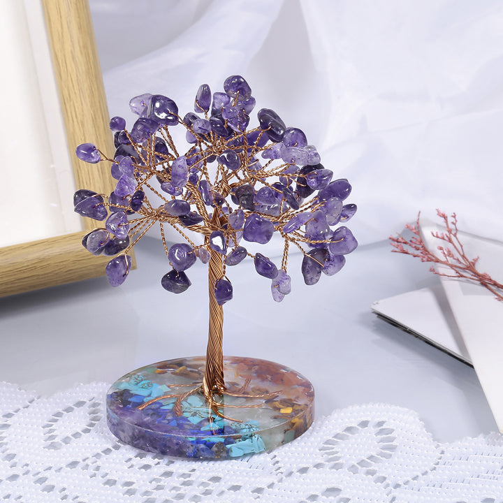 Árbol Feng Shui de base redonda con grava para chakras de Olivenorma 