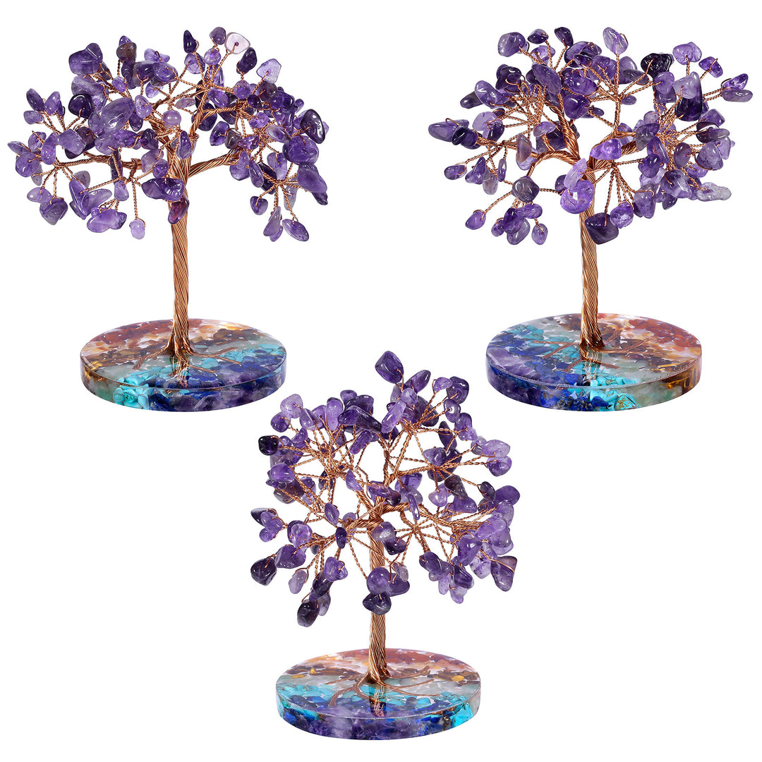 Árbol Feng Shui de base redonda con grava para chakras de Olivenorma 