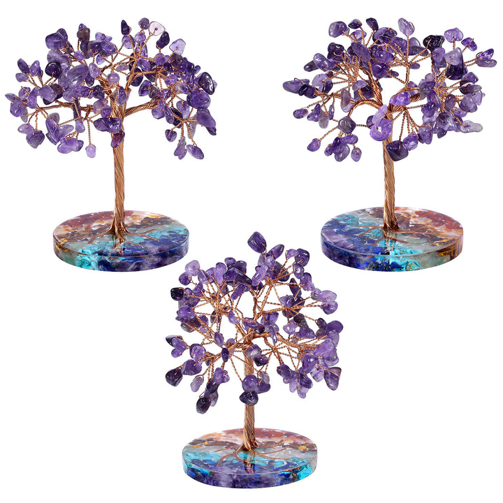 Árbol Feng Shui de base redonda con grava para chakras de Olivenorma 